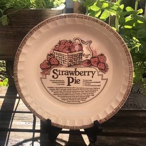 Strawberry Fruit Pie Dish Vintage Royal China by Jeannette Imprinted Recipe
